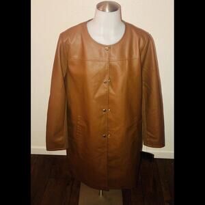 Marc New York 3/4 Faux Leather Jacket - Brown (Sable) Size Medium NWT $95